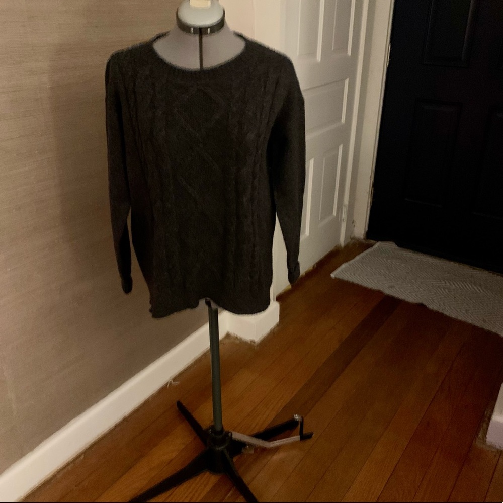 NWOT Loft Dark Gray Cable Knit Sweater Size XS